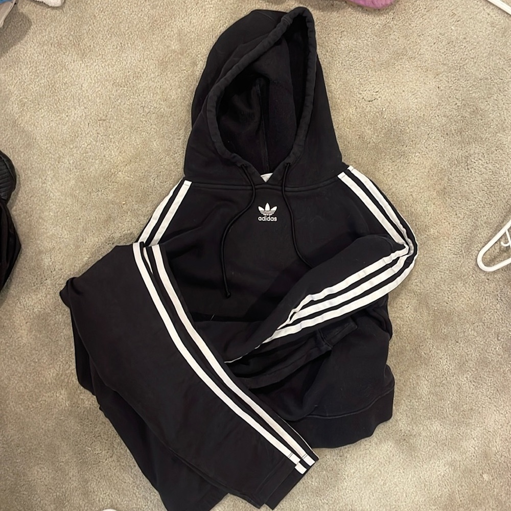 Adidas cropped hoodie and leggings set
